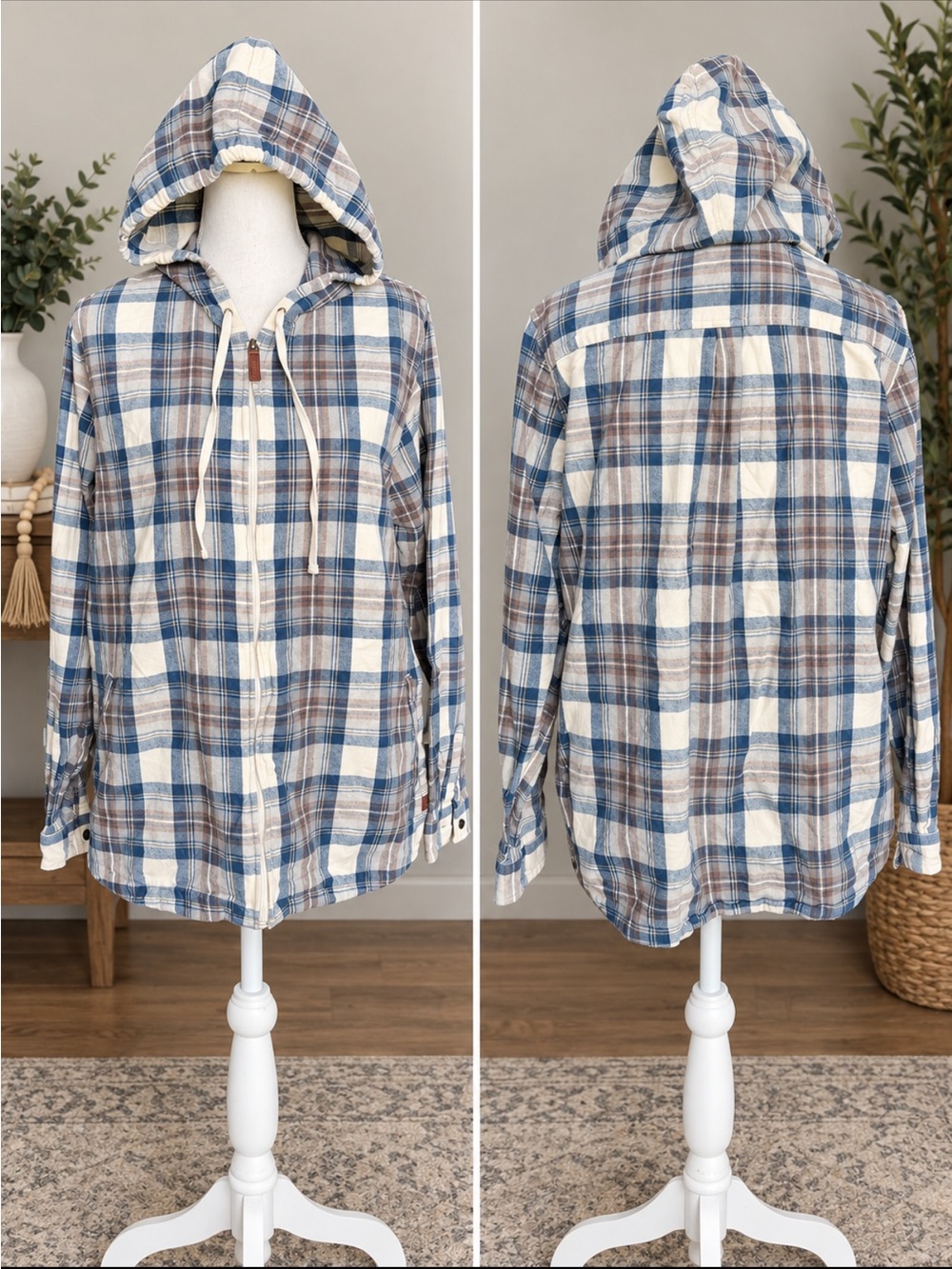 L.L. Bean Flannel Zip Jacket sz L